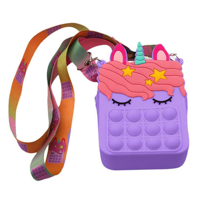 Unicorn Pop-it Bubble Fidget Handbag for Kids