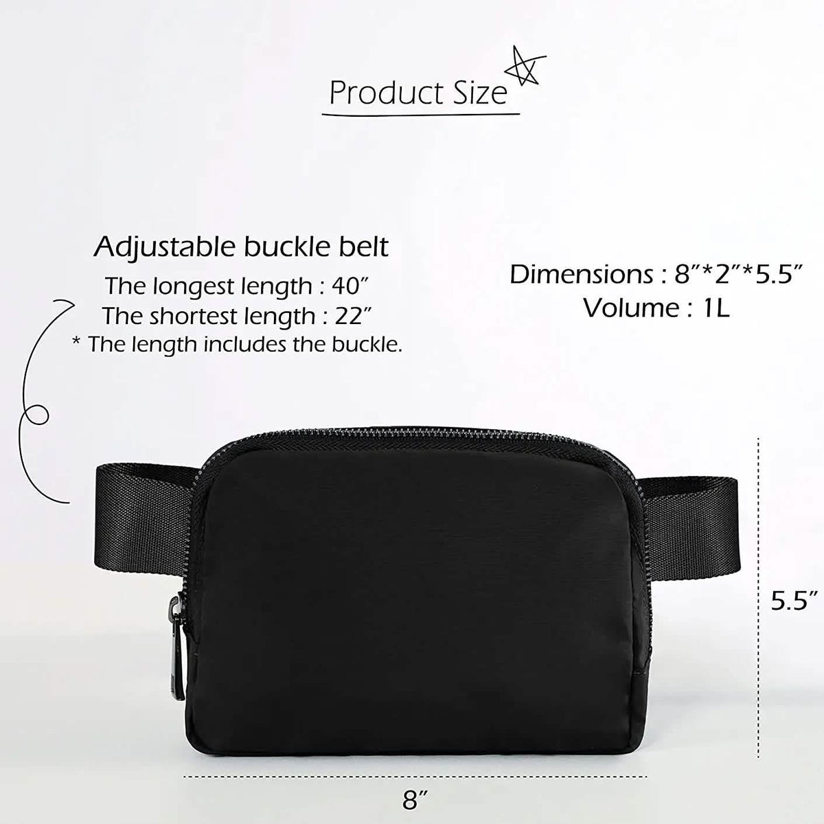 Unisex Mini Belt Bag with Adjustable Straps Small Belt Bag