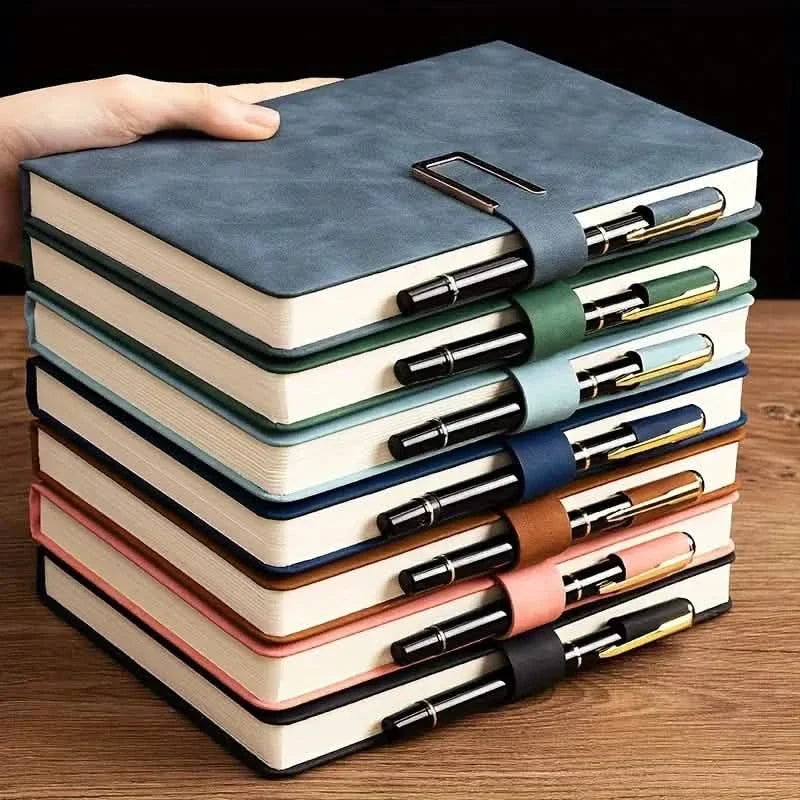 Vintage A5 Leatherbound Notebook with Personalized Soft Cover and Bookmark