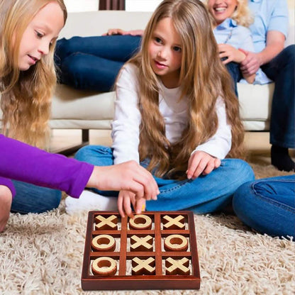 Vintage Tic-Tac-Toe Wooden Board Game