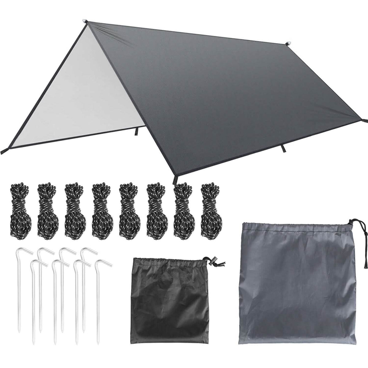 Waterproof Camping Tarp Kit Tent Canopy Awning Portable Rain Fly