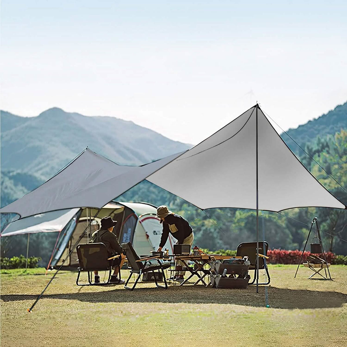 Waterproof Camping Tarp Kit Tent Canopy Awning Portable Rain Fly