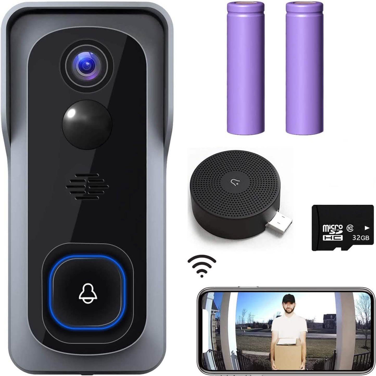 WiFi Video Doorbell Camera with Chime