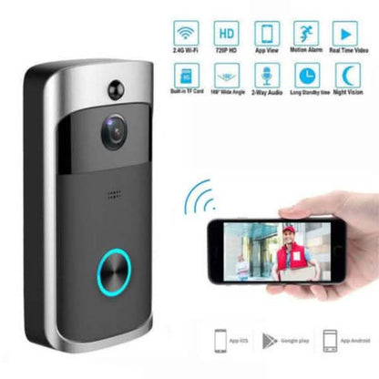 WiFi Wireless Video Doorbell Two-Way Talk Smart PIR Door Bell Security Camera HD