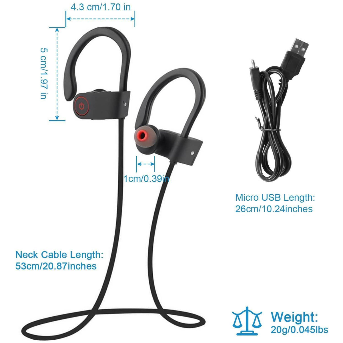 Wireless Headset IPX7 Waterproof