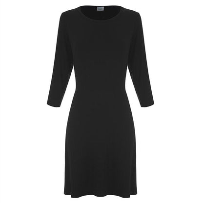 Women's A-Line Bamboo Viscose Dress in Black
