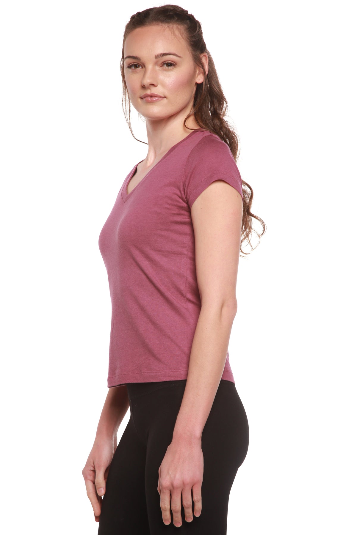 Women's Bamboo Viscose/Cotton V-Neck Cap Sleeve T-Shirt