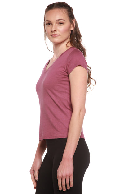 Women's Bamboo Viscose/Cotton V-Neck Cap Sleeve T-Shirt