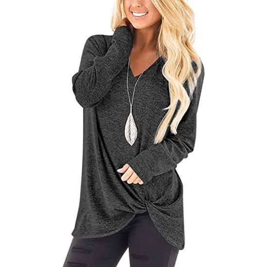 Women's Casual Long Sleeve Solid T-Shirts