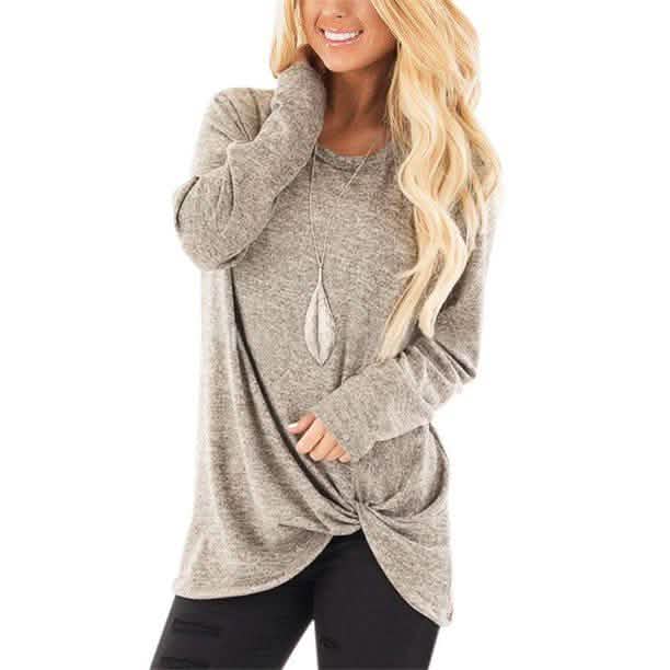 Women's Casual Long Sleeve Solid T-Shirts