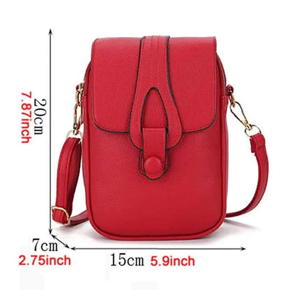 Women's Crossbody Leather Solid Color Plain Bag Wallet