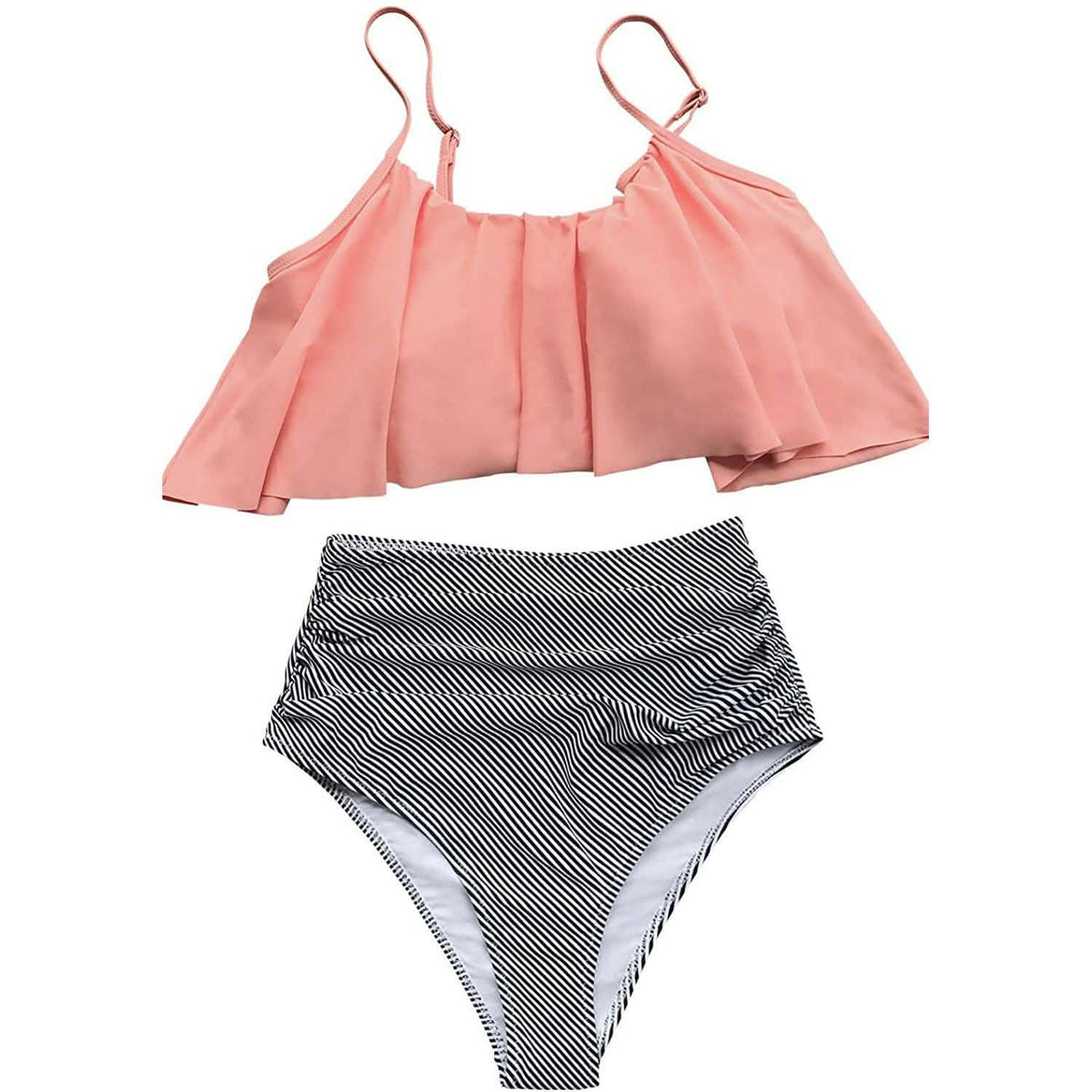 Women's High Waisted Falbala Bikini Set