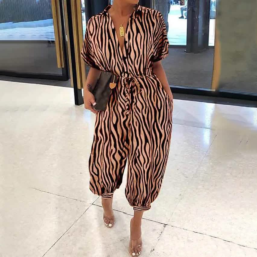 Women's Ordinary Deep V Jumpsuit
