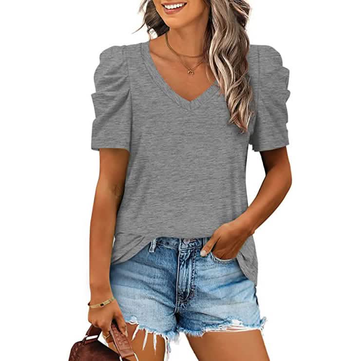 Women's Summer V-Neck Casual T-Shirt