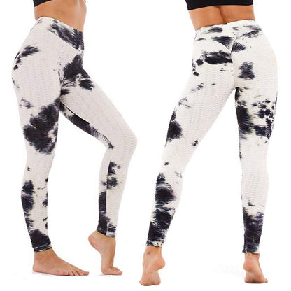 Women's Tie Dye High Waist Tummy Control Butt Lift Yoga Pants Workout Leggings