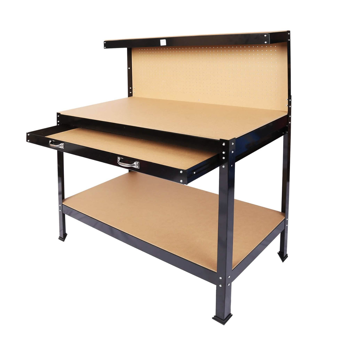 Work Benches for Garage Shop Work Station Tools Table with Peg Board and Drawers