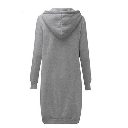 Zipper Front Pocket Drawstring Hoodie