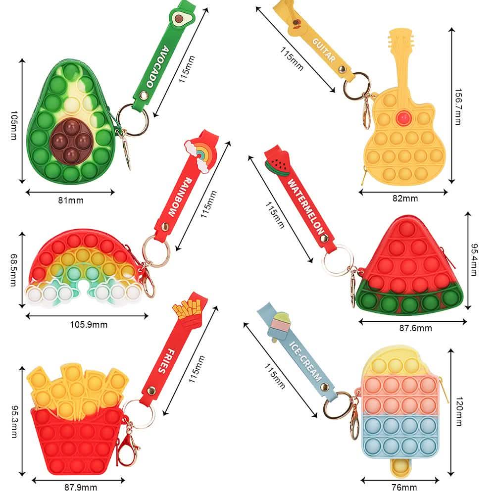 Zippered Pouch with Fidget Bubble Poppers and Bristles