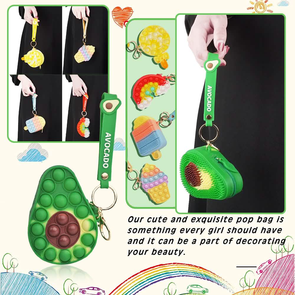 Zippered Pouch with Fidget Bubble Poppers and Bristles